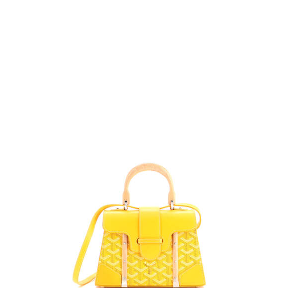 Goyard Handbags - Goyard Mini Structured Saigon Top Handle Bag Coated Canvas with Leather